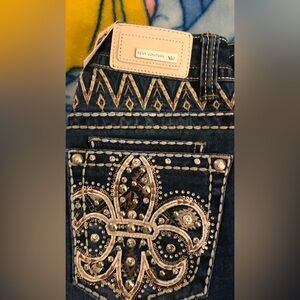 Brand new Dark Navy blue fit bootcut jeans with rhinestones